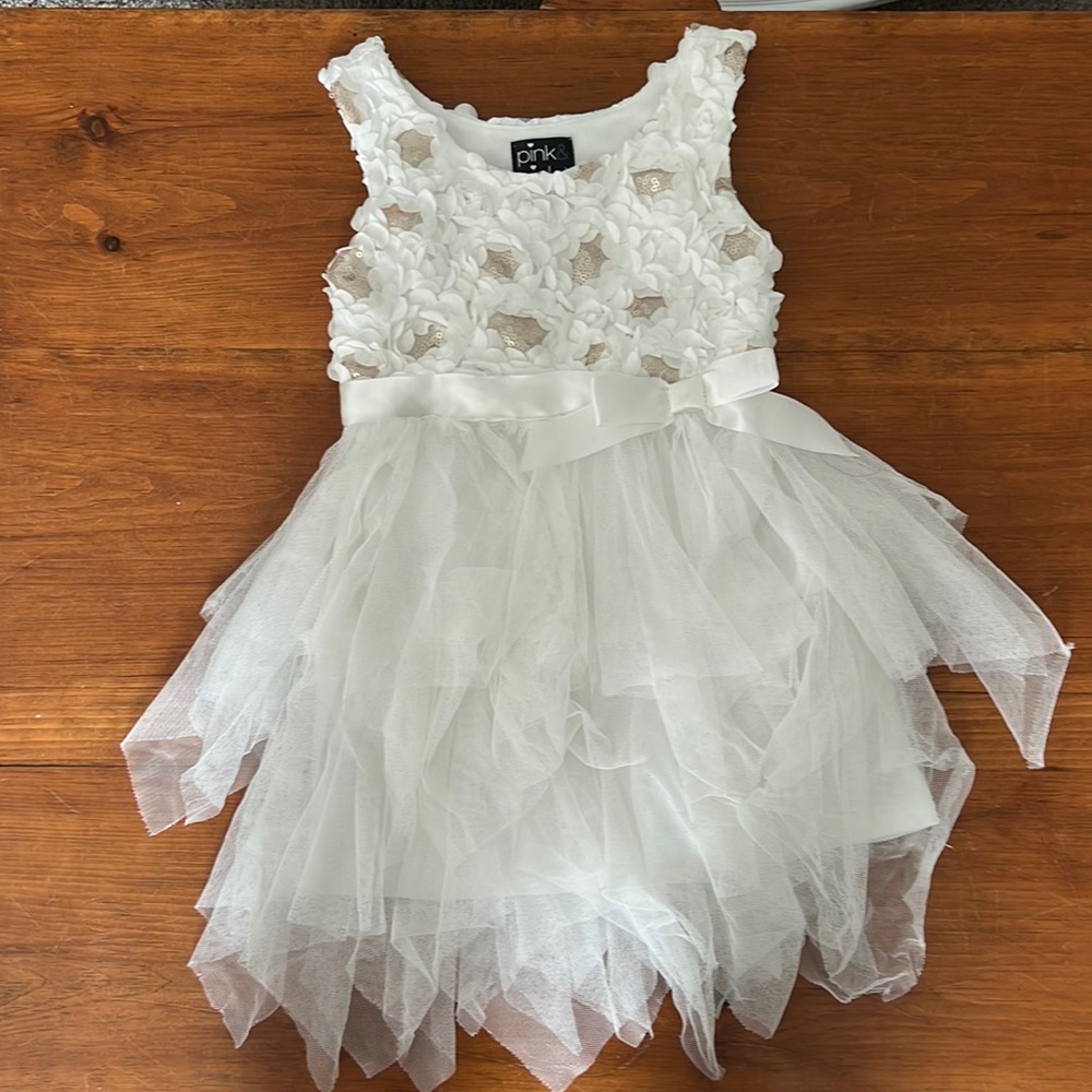 White flower girl dress